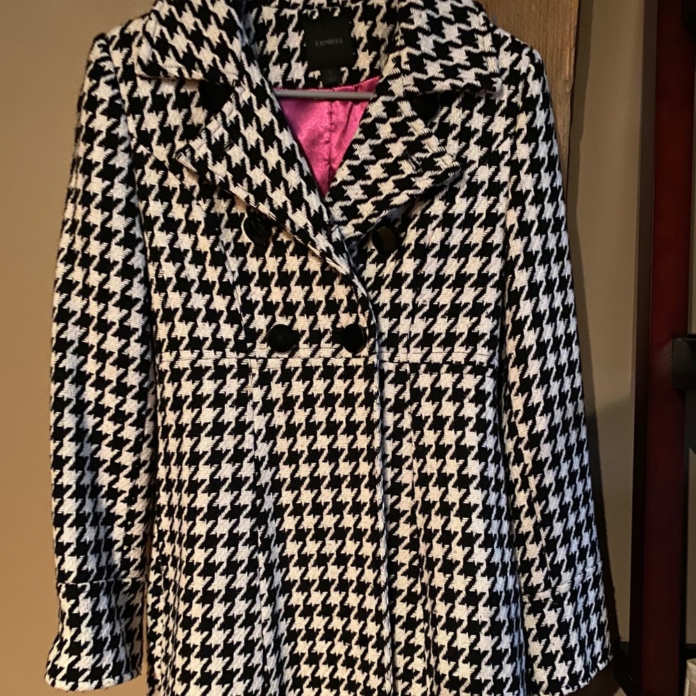 Houndstooth Trench Coat